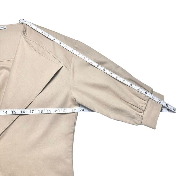 Cotton Brothers | Women | Beige Cotton Linen Blend Light Morning Jacket | Small - Picture 4 of 12